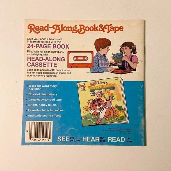 Vintage 1985 Disneys Wuzzles Bumblelions Funny Money Read  Along Book Only - Picture 2 of 15